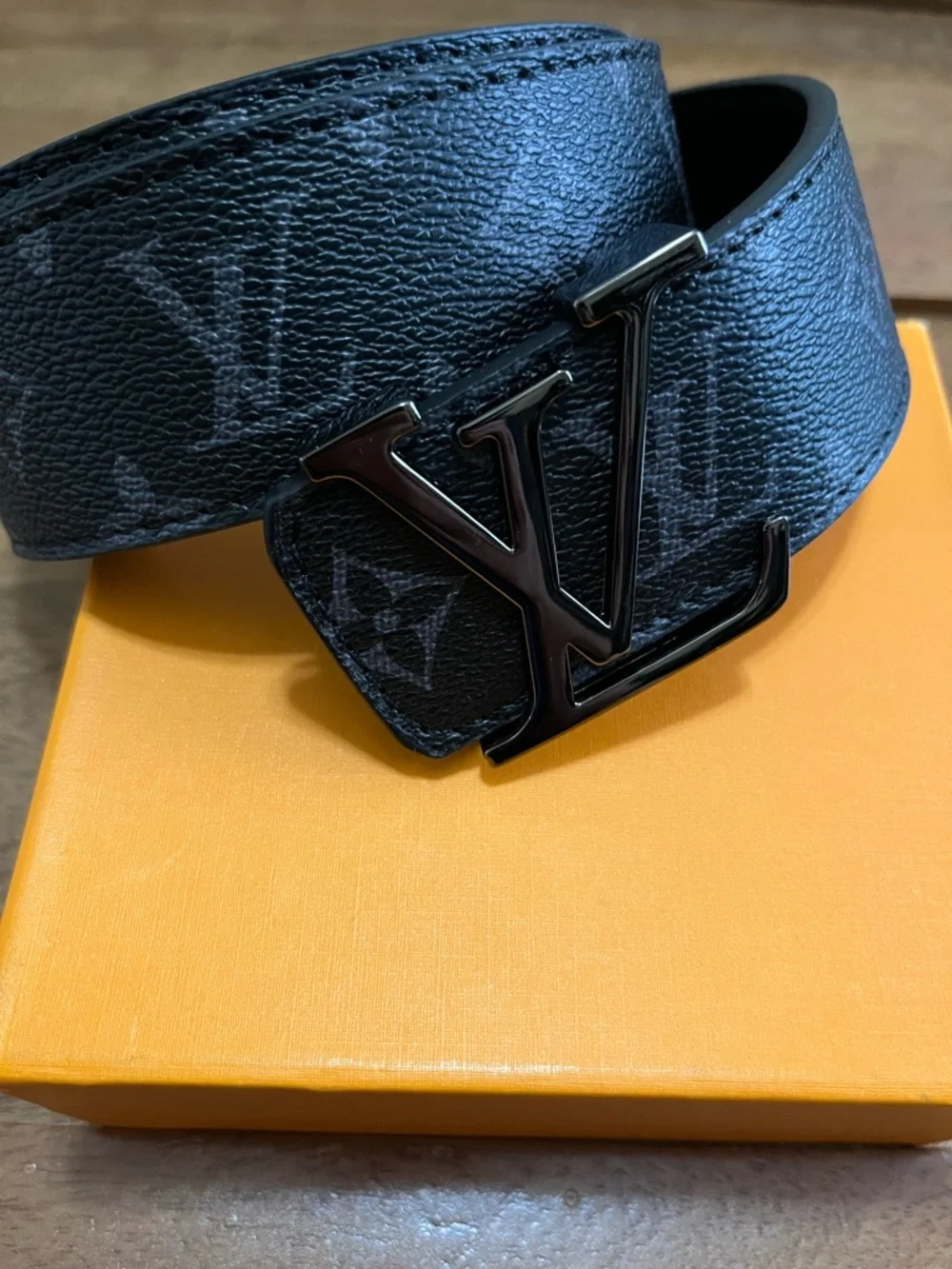 Louis Vuitton Black Monogram Canvas Belt with Black LV Buckle - Picture 2 of 5